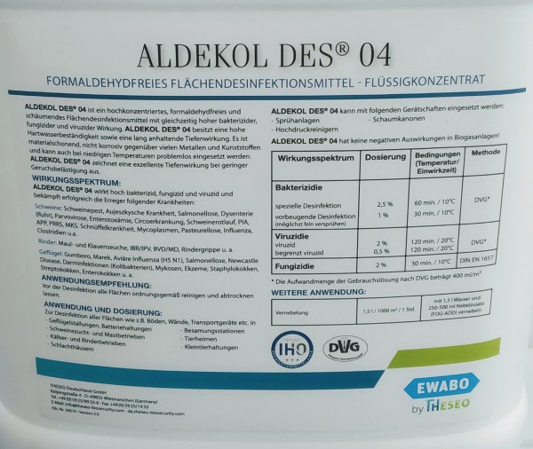 Flächendesinfektion ALDEKOL DES 04 (10L)